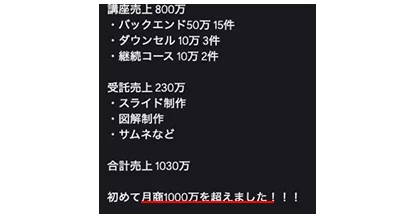月商1,000万円超え